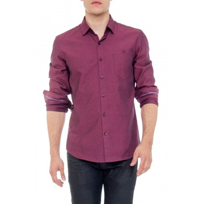Рубашка мужская бордовая mr120